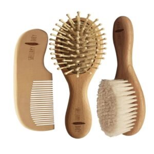 Shellamy Baby 3-Piece Wooden Hair Brush & Comb Set 29% off