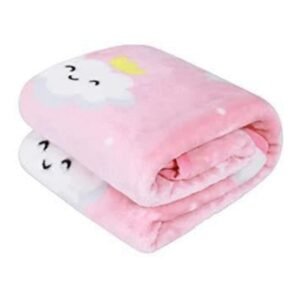 Soft Baby Fleece Blanket – Pink Cartoon Cloud Print 28x38 inches 17% off